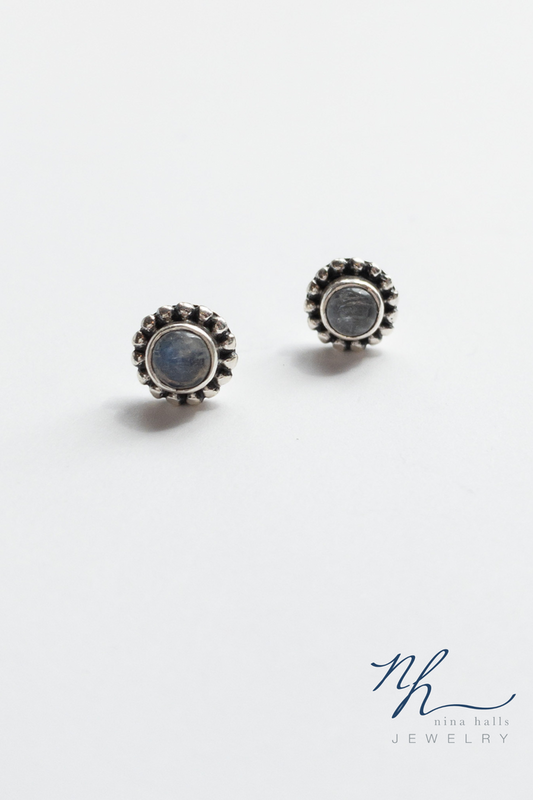 persephone studs with logo