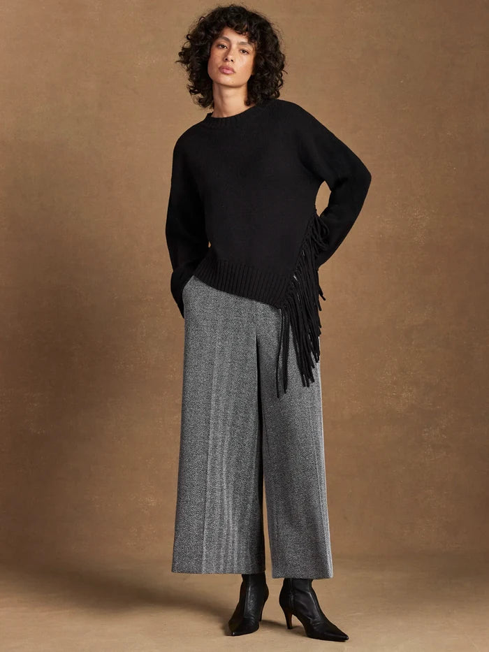 Petite Grey Herringbone Culottes