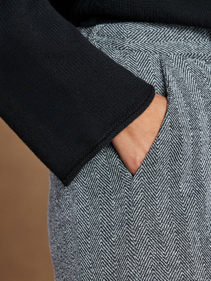 Petite Grey Herringbone Culottes