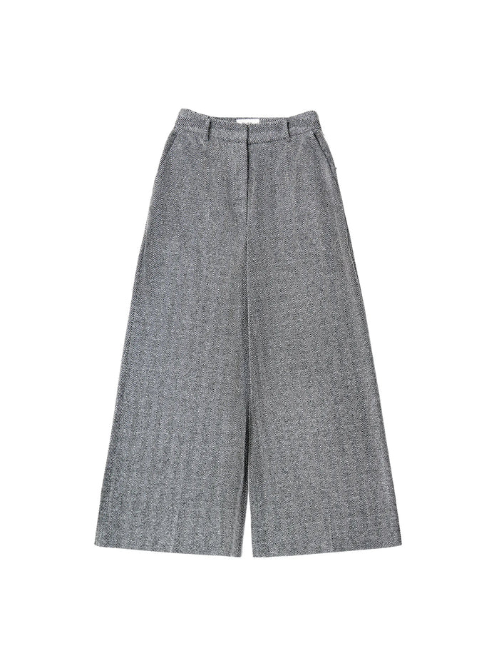 Petite Grey Herringbone Culottes
