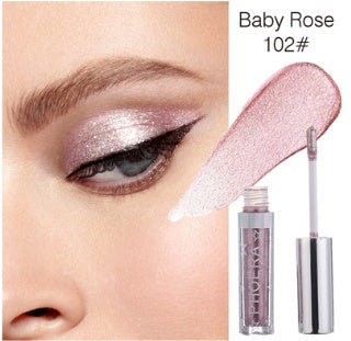 Glitter liquid eyeshadow from PHOERA displayed for buyers seeking one liquid eye color with metallic visual impact and shine.