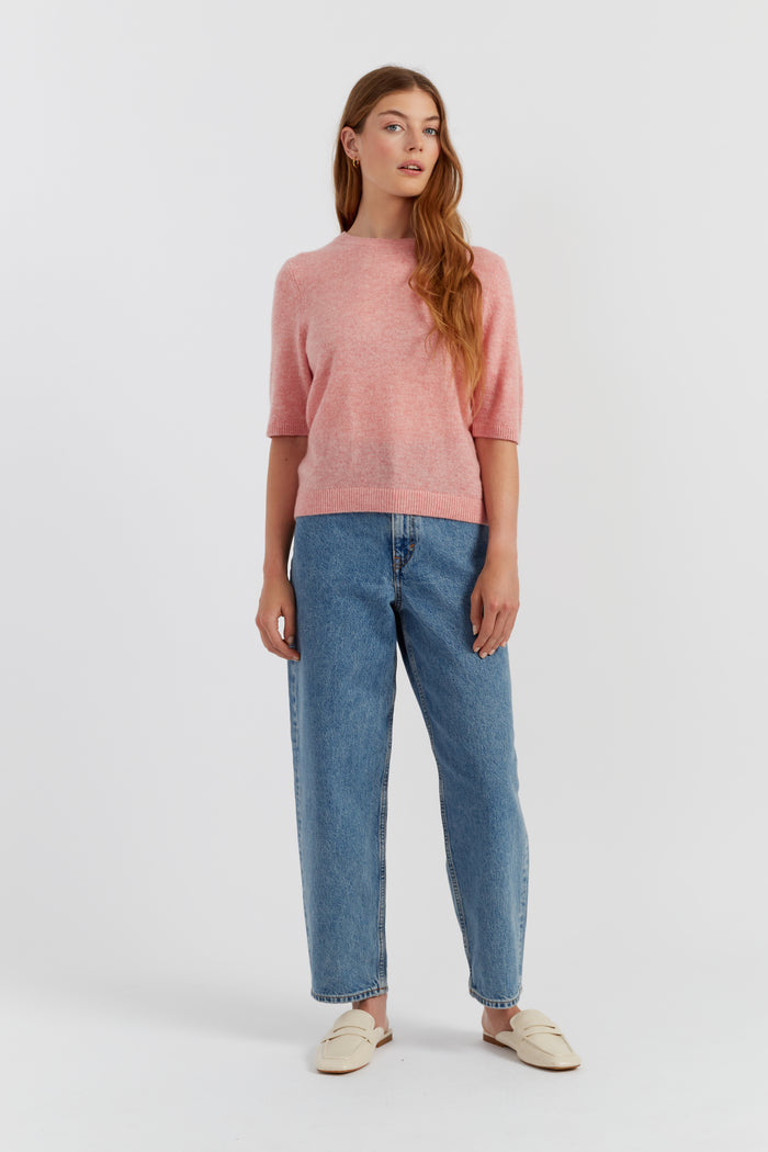 Pink-Marl Cloud Cashmere T-shirt