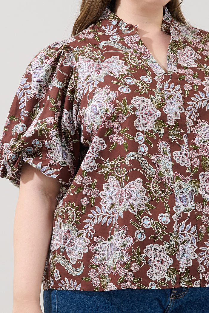 Pipa Bubble Sleeve Top Rustic Curve