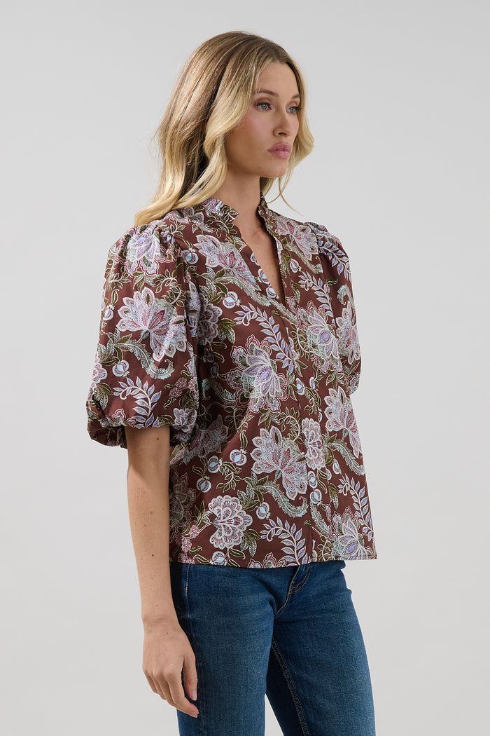 Pipa Bubble Sleeve Top Rustic