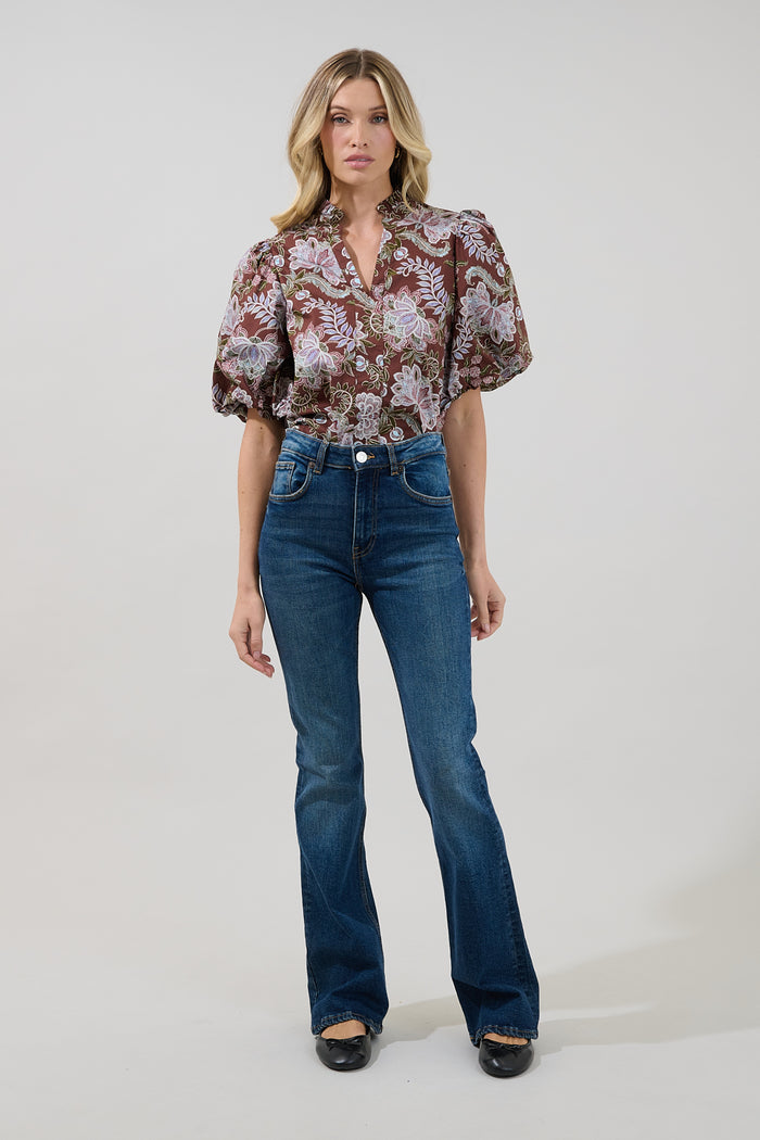 Pipa Bubble Sleeve Top Rustic