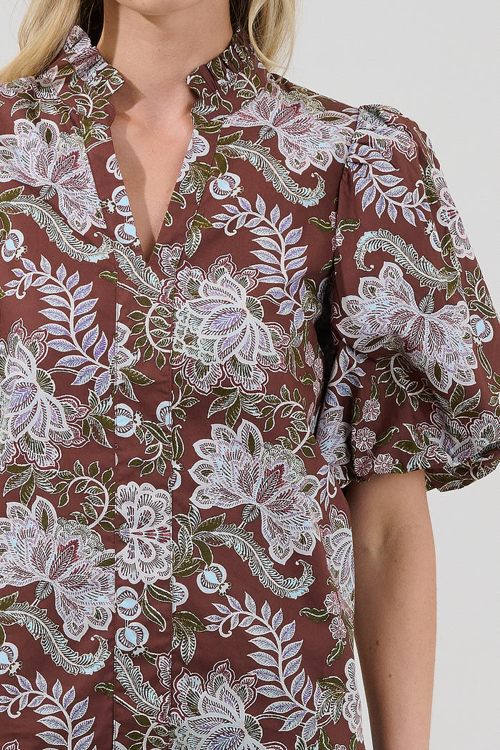 Pipa Bubble Sleeve Top Rustic