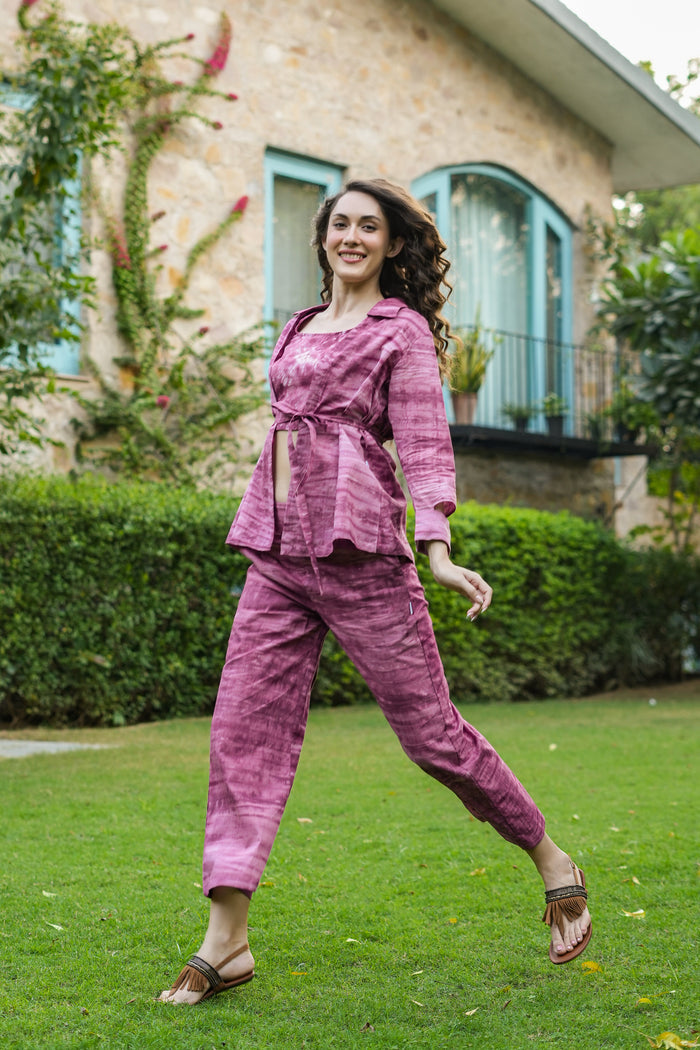 Plum passion three piece Cotton Co-ord set