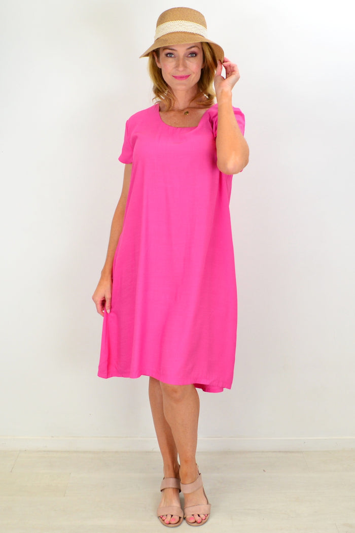 Pink tunic slip dress from I Love Tunics, featuring a flowy design perfect for casual or dressy occasions.