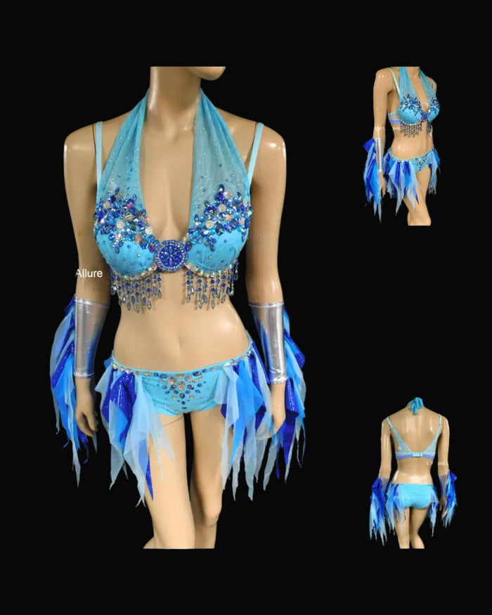 Princess Ruto Inspired Cosplay Rave Bra and Bottom Halloween Dance Costume