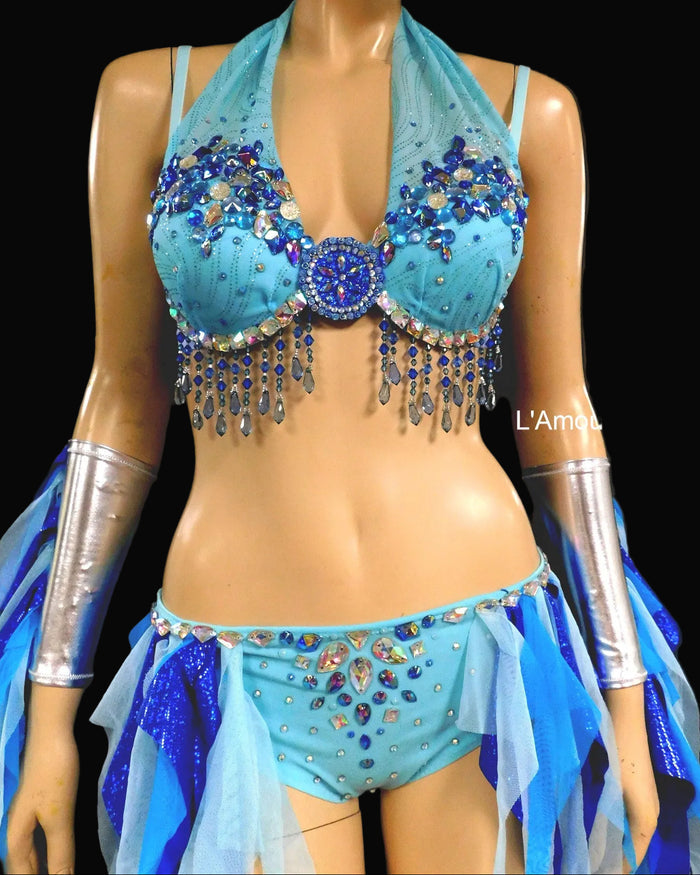 Princess Ruto Inspired Cosplay Rave Bra and Bottom Halloween Dance Costume