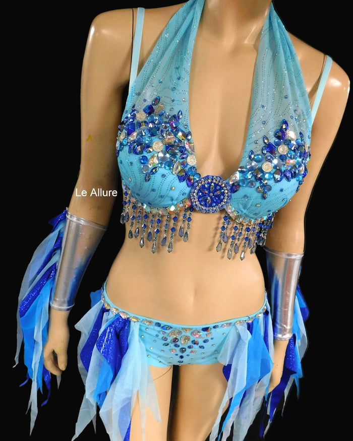 Princess Ruto Inspired Cosplay Rave Bra and Bottom Halloween Dance Costume