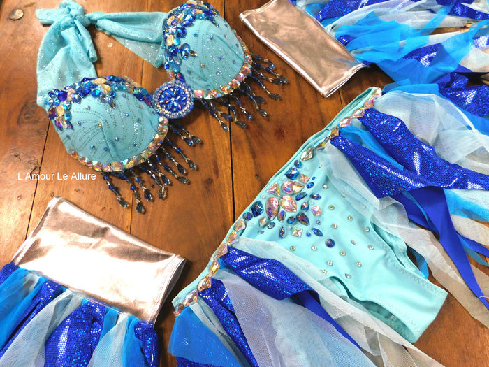 Princess Ruto Inspired Cosplay Rave Bra and Bottom Halloween Dance Costume