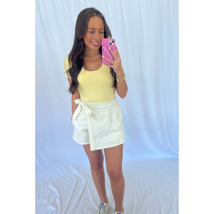 RDI - Sue, Scoop Neck, Cap Sleeve Bodysuit 069 - Yellow