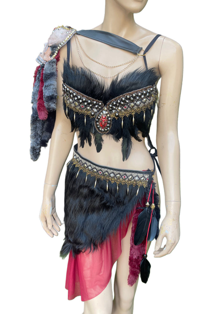 Red and Black Skull Viking Warrior Gladiator Costume
