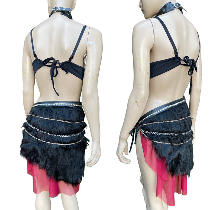 Red and Black Viking Warrior Gladiator Costume