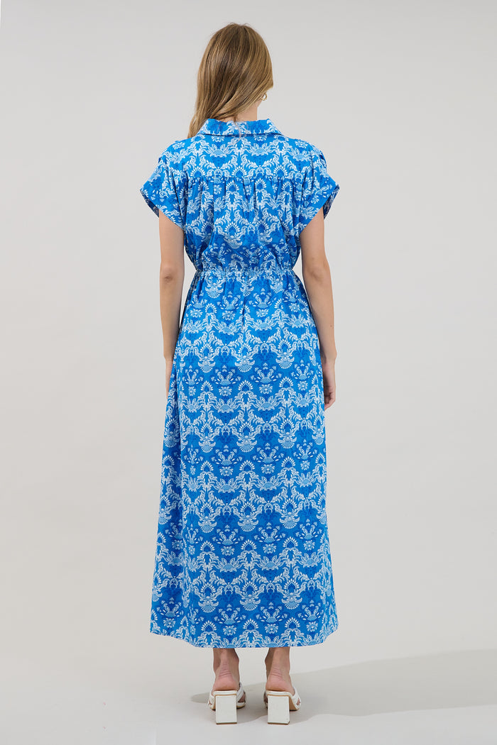 Reina Drawstring Maxi Dress Floral