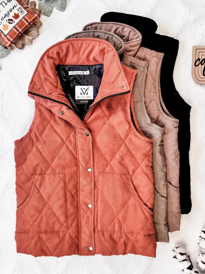 Remy Zip Up Vest - Mocha by Michelle Mae