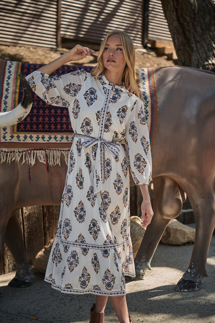 Rennie Floral Darny Long Sleeve Midi Dress