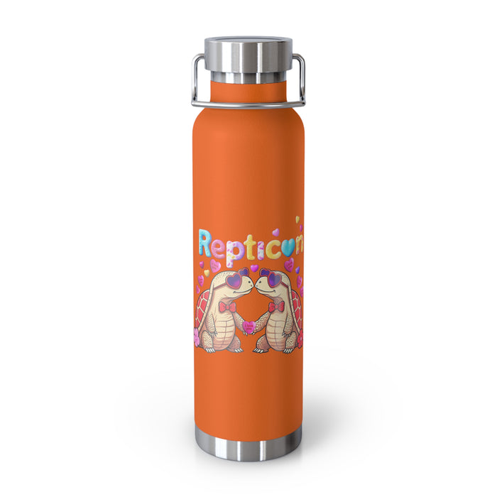Repticon Copper Vacuum Insulated Bottle, 22oz w/ Valentine Tortoises