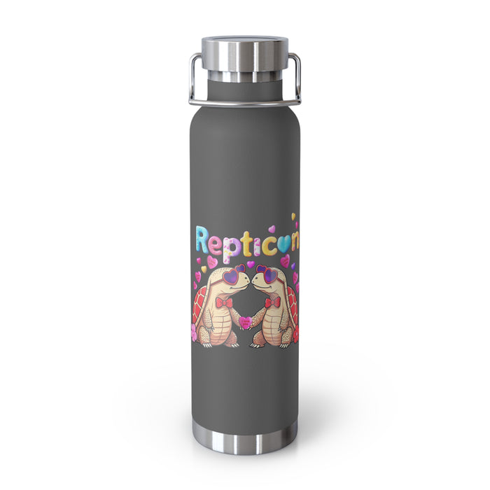 Repticon Copper Vacuum Insulated Bottle, 22oz w/ Valentine Tortoises