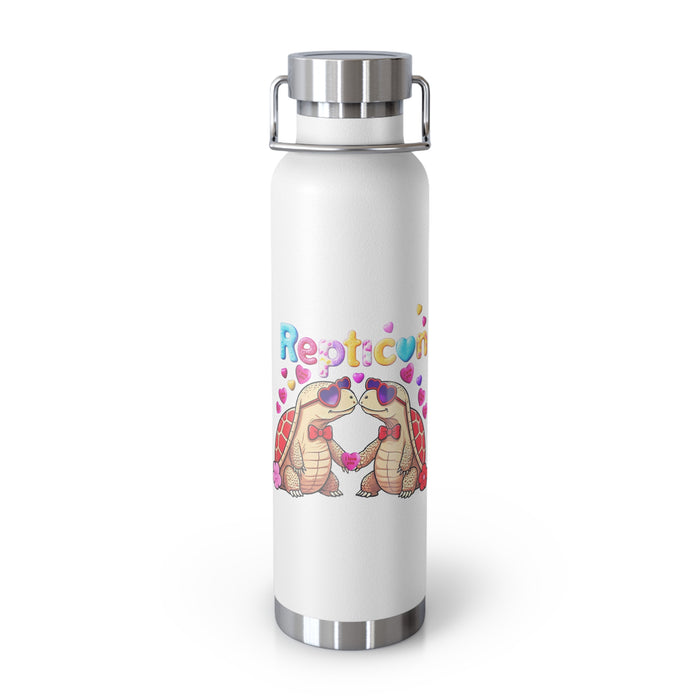 Repticon Copper Vacuum Insulated Bottle, 22oz w/ Valentine Tortoises