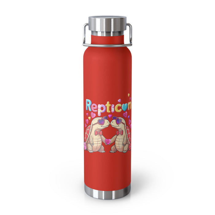 Repticon Copper Vacuum Insulated Bottle, 22oz w/ Valentine Tortoises