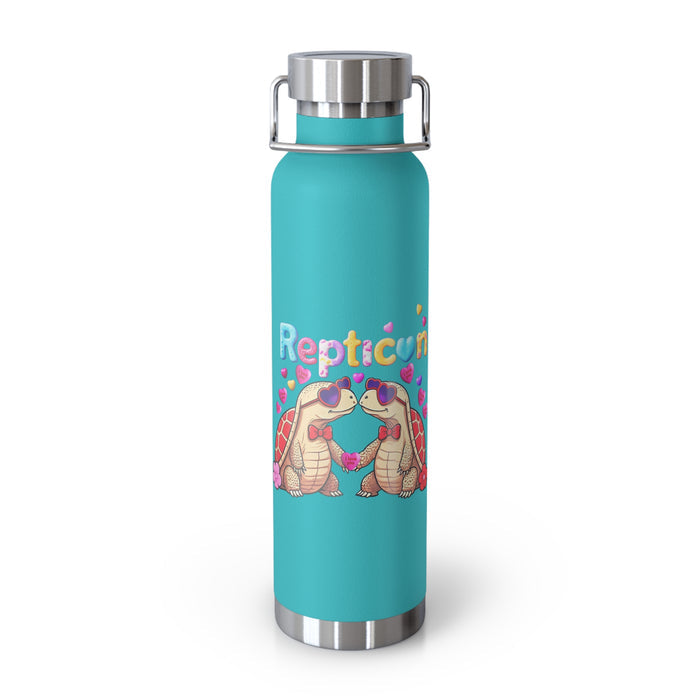 Repticon Copper Vacuum Insulated Bottle, 22oz w/ Valentine Tortoises