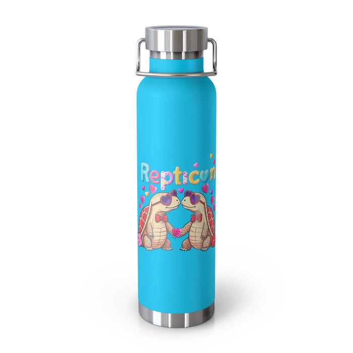 Repticon Copper Vacuum Insulated Bottle, 22oz w/ Valentine Tortoises