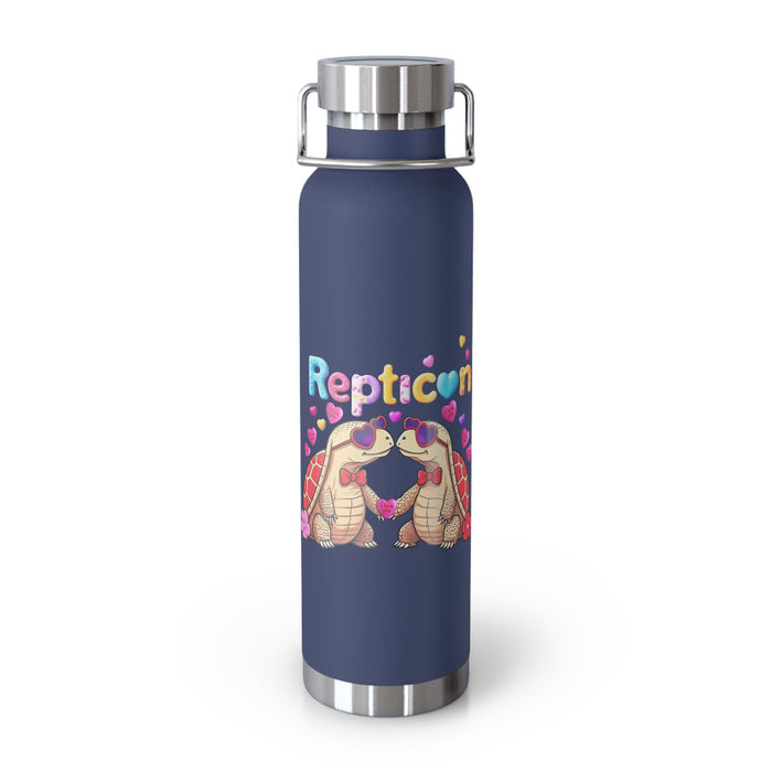 Repticon Copper Vacuum Insulated Bottle, 22oz w/ Valentine Tortoises