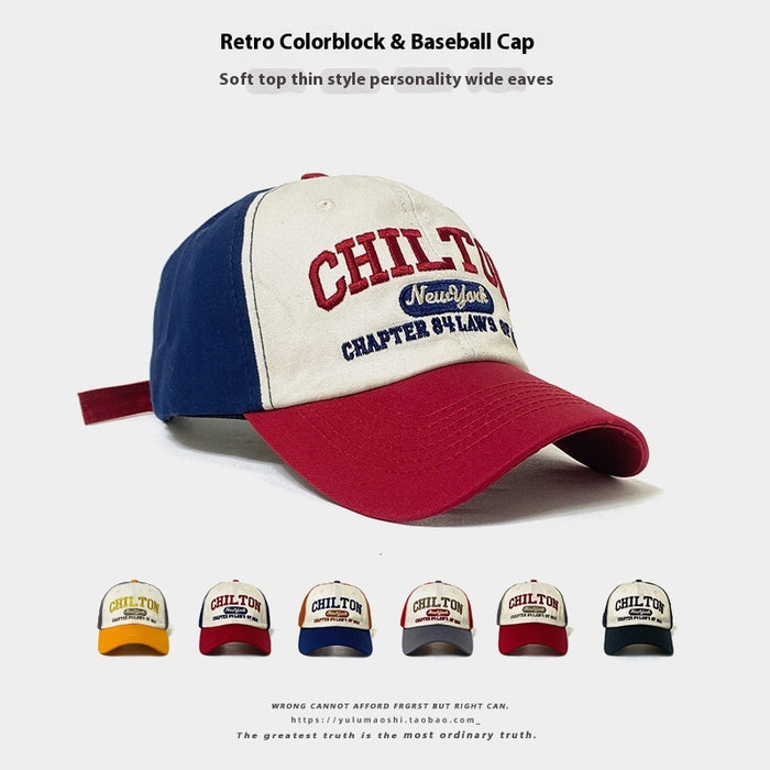 Retro Color Matching Baseball Cap – Sun Safe Style