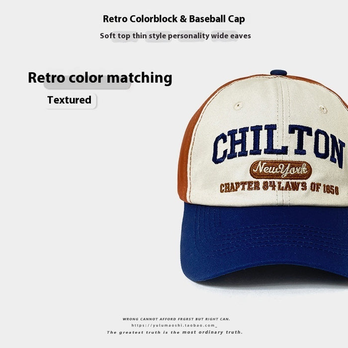 Retro Color Matching Baseball Cap – Sun Safe Style