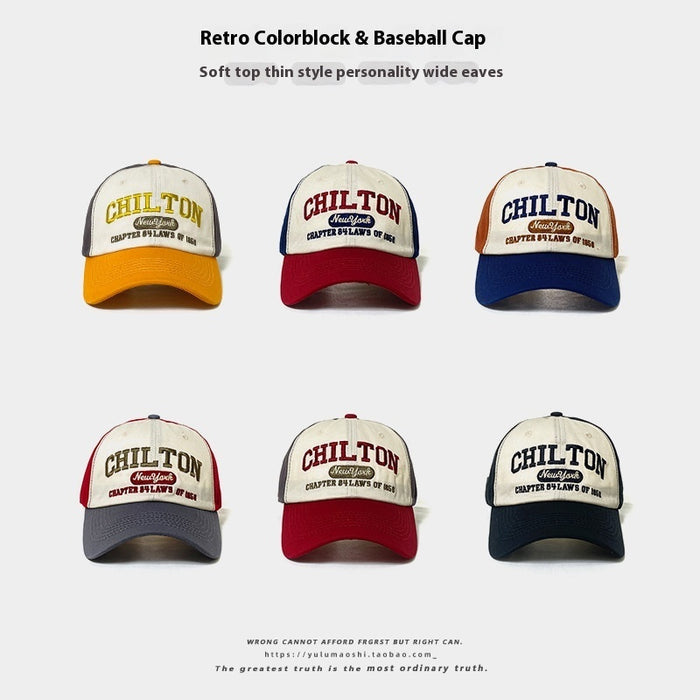 Retro Color Matching Baseball Cap – Sun Safe Style