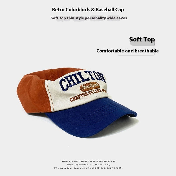 Retro Color Matching Baseball Cap – Sun Safe Style