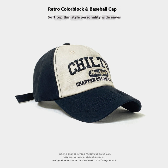 Retro Color Matching Baseball Cap – Sun Safe Style