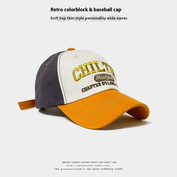 Retro Color Matching Baseball Cap – Sun Safe Style