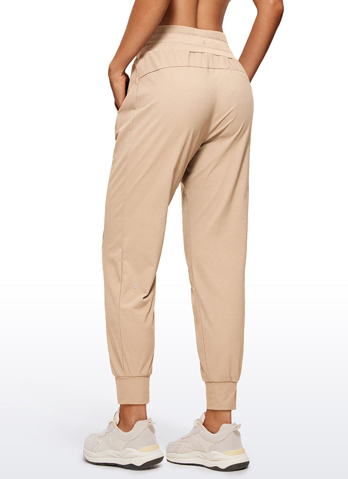 CRZ YOGA Women's Hiking Casual Relaxed Fit Ripstop Jogger Pockets 28'' Raw Linen