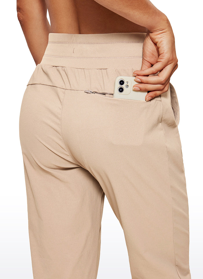 CRZ YOGA Women's Hiking Casual Relaxed Fit Ripstop Jogger Pockets 28'' Raw Linen