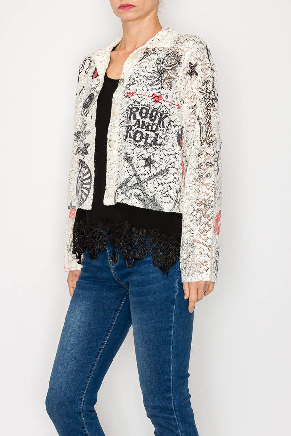 Style the Rock and Roll Cropped Sequin Jacket exclusively at Born To Glam