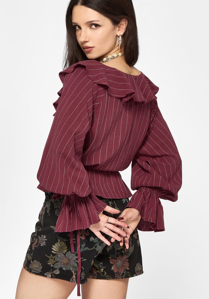 Rue Stripe Voile Pirate Blouse