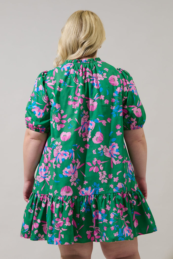 Rully Shift Mini Dress Denavi Floral Curve