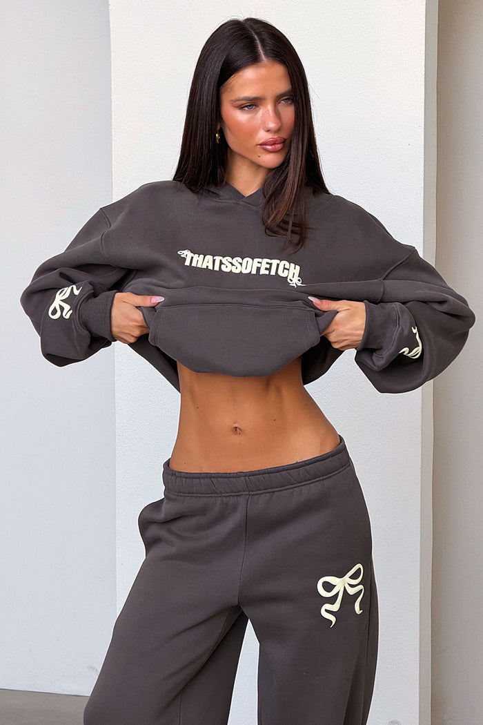 Sadie Bow Hoodie - Charcoal