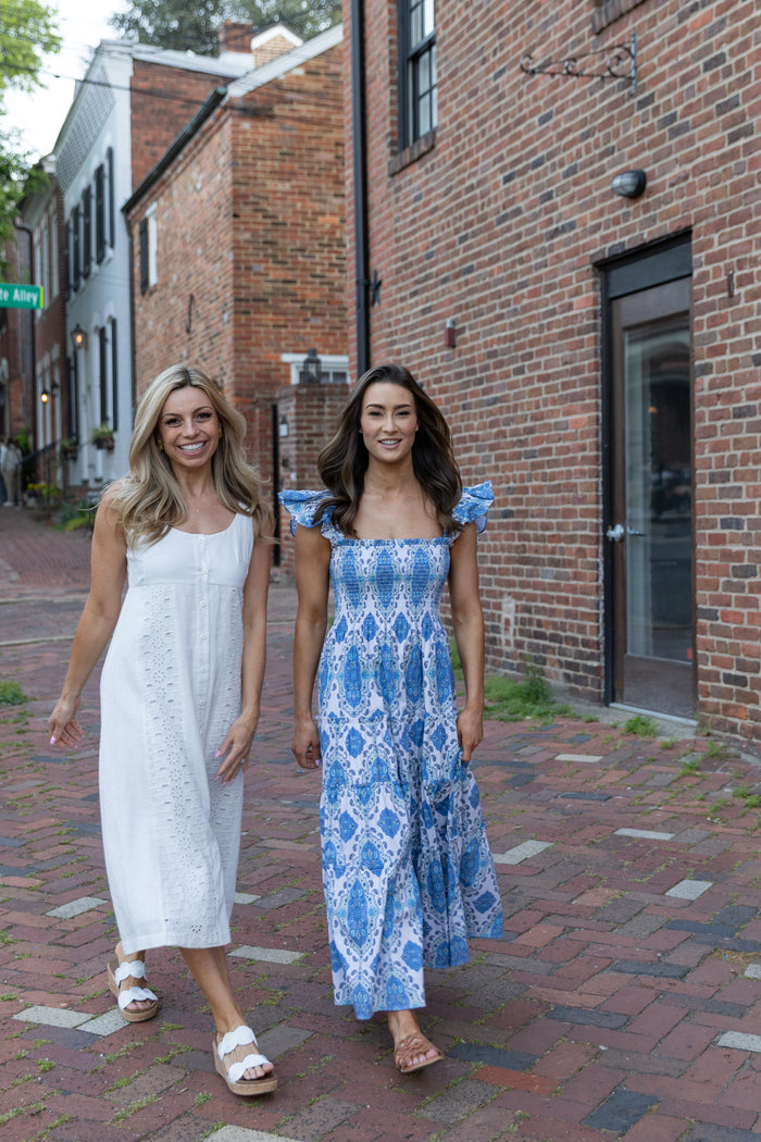 Sail to Sable x The Lucky Knot Park Smocked Maxi Dress