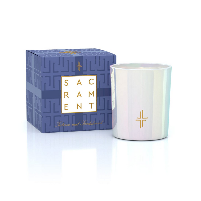 SAINT CANDLE SACRAMENT TUBEROSE AND SANDALWOOD