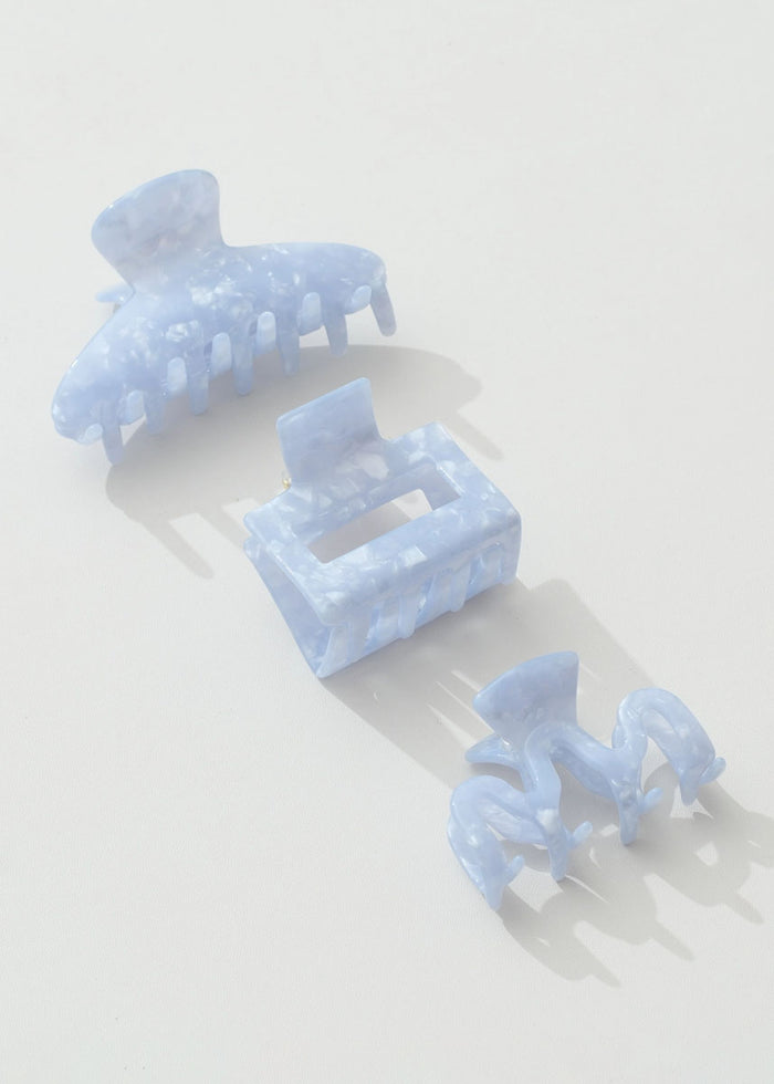 Saltwater Blue Claw Clips