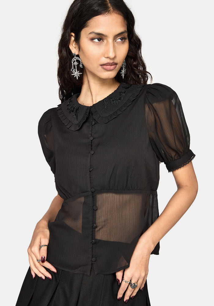 Sanct Embroidered Collar Blouse