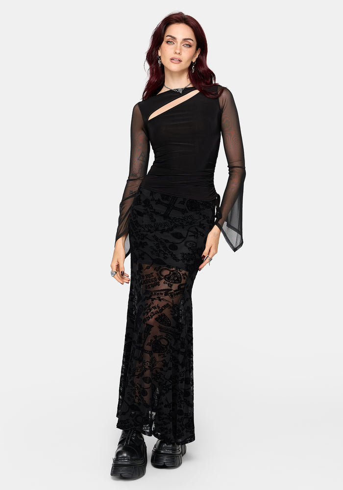 Sanct Flock Mesh Maxi Skirt