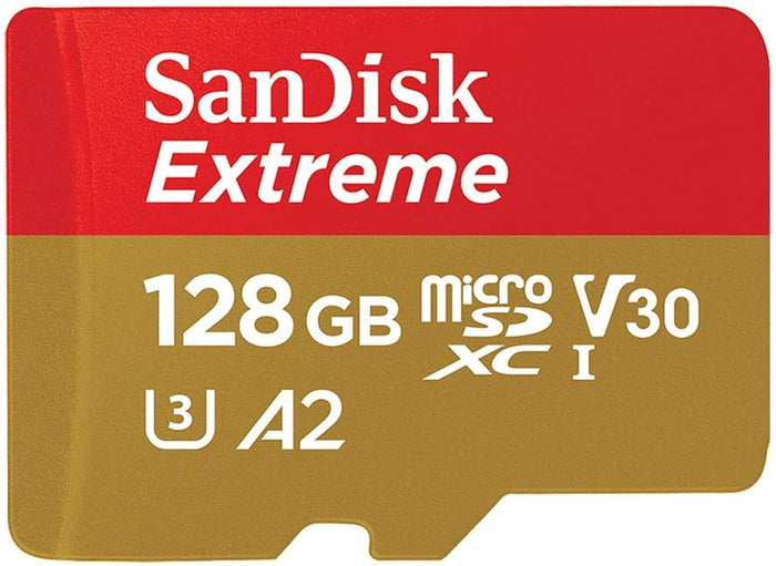 SanDisk Extreme microSDXC Card 128GB UHS-1 C10 U3 V30 4K A2