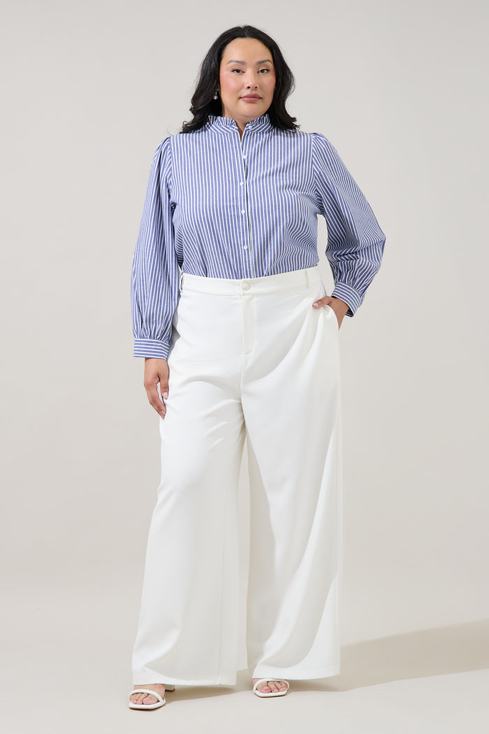 Sandy Striped Doris Button Down Shirt Curve
