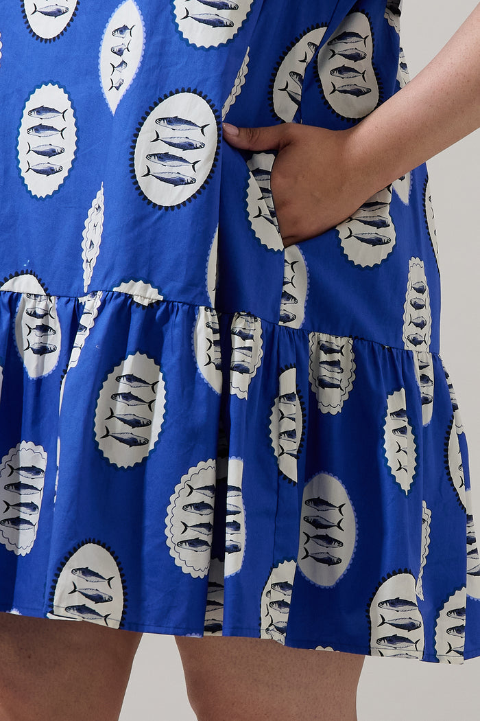 Sardine Sea Azari Shift Mini Dress Curve