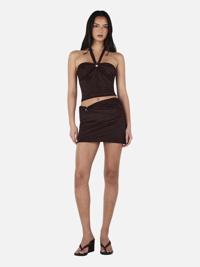 Sariyah Mini Skirt - Chocolate